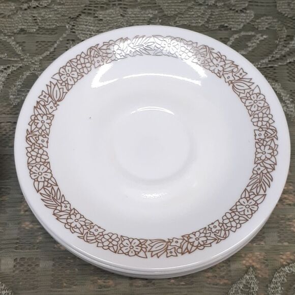 6 pc. Corelle "Woodland" pattern saucers. - Picture 3 of 5